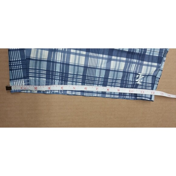 Izod Mens Swim Trunks Size Medium Blue White Plaid NO LINING Read Description - Picture 12 of 16